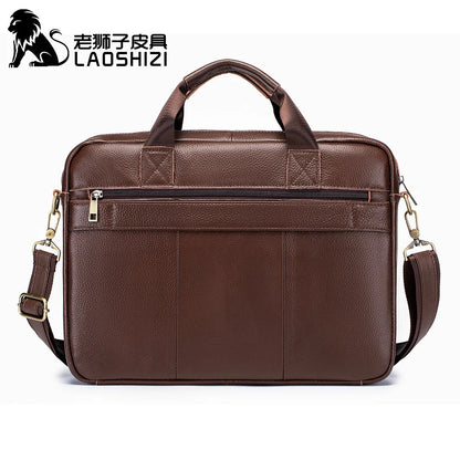 New 100% genuine leather Men's briefcase laptop bag large capacity business handbag casual shoulder crossbody bags messenger bag