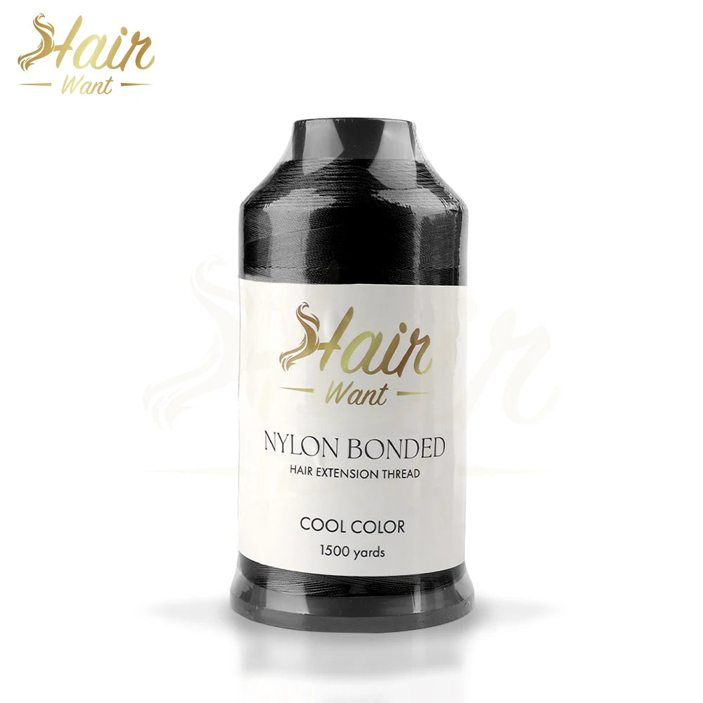 Hair Want 1500 Yards Bonded Nylon Sewing Thread Leather Upholstery Weaving Hair Thread for Hair Beauty Salon Weft Extensions