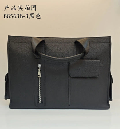 Genuine Messenger Bag Men Leather Handbag Large Capacity Business Commuter Handheld Cowhide Laptop Document Bag Men's Briefcase