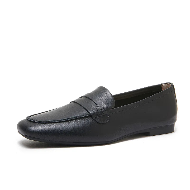 flat shoes Retro Nostalgic All Genuine Leather Women's Shoes Casual And Comfortable Walking loafers