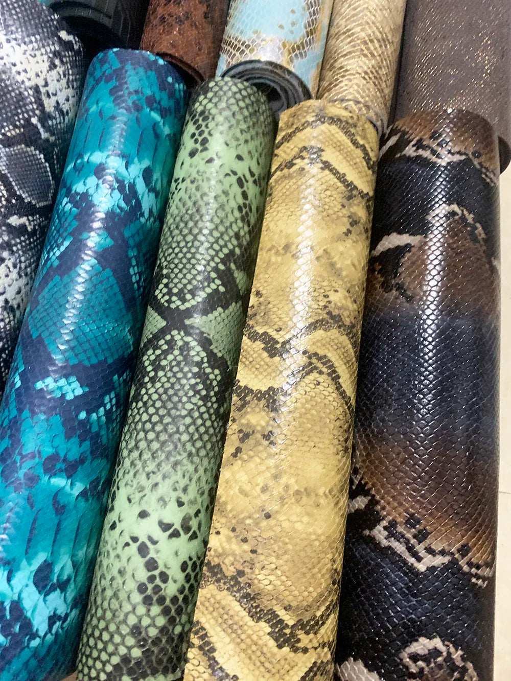 30x60cm Embossed Python Head Leather Cowhide Embossed Leather Handmade DIY Leather Handmade Leather Fabric Various Colors