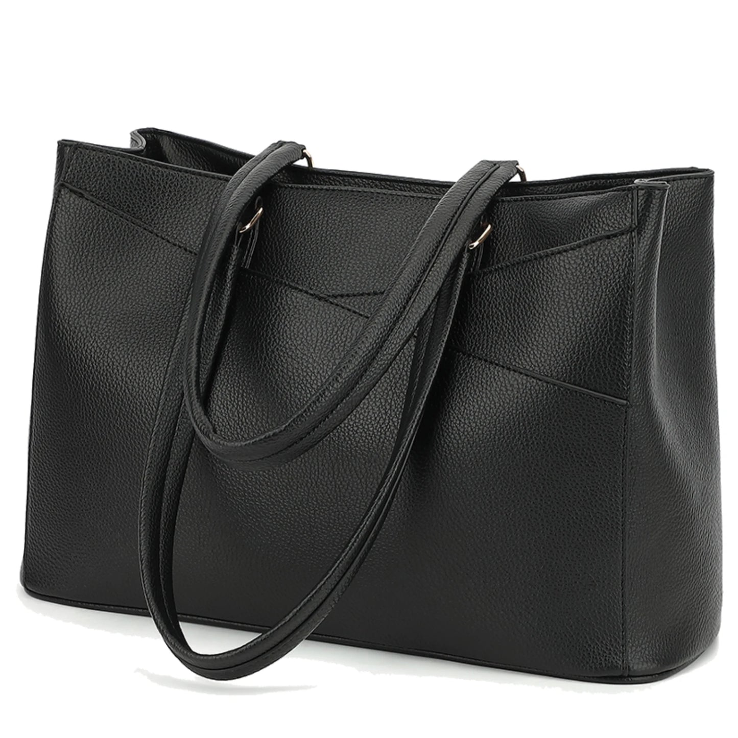 Laptop Tote Bags for Women 15.6 Inch Pu Leather with Pockets Top Handle Computer Handbags Business Office Work for Ladies