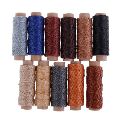 50m/Roll 150D Flat Waxed Thread for Leather Sewing - Hand Stitching Craft Wax String Durable Craft Supply