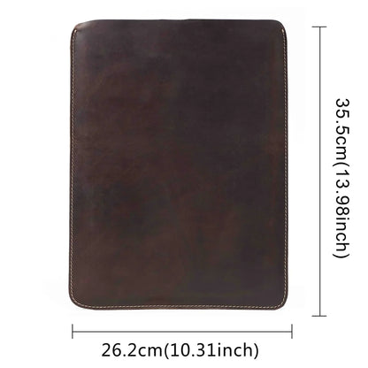 Genuine Leather Slim Laptop Sleeve Pouch Cover, Leather Ultra-thin Notebook Protective Case for 14 Inch MacBook, iPAD Air/Pro