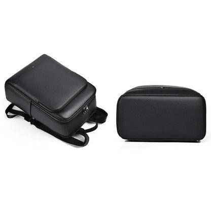 2025 New Luxury Brand Real Genuine Leather Men Backpacks Korean Student Backpack Boy Luxury 15.6 Inch Computer Laptop Bag