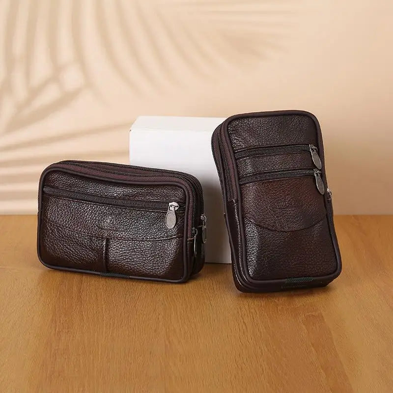 Leather Hand Bags For Men Large Capacity Money Purse Cell Mobile Phone Pocket Women Soft Double Zipper Male Clutch Bags