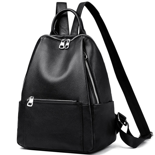 women's backpacks Genuine leather Chic Urban Tel Aviv Style Soft Adjustable structured College Laptop Backpack Shoulder Bag