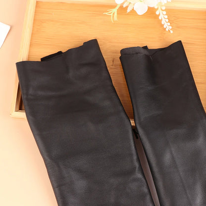 Black Color Soft Genuine Leather Fabric Sheet Real Goat Skin Piece Sewing Leather Material thickness 0.6mm