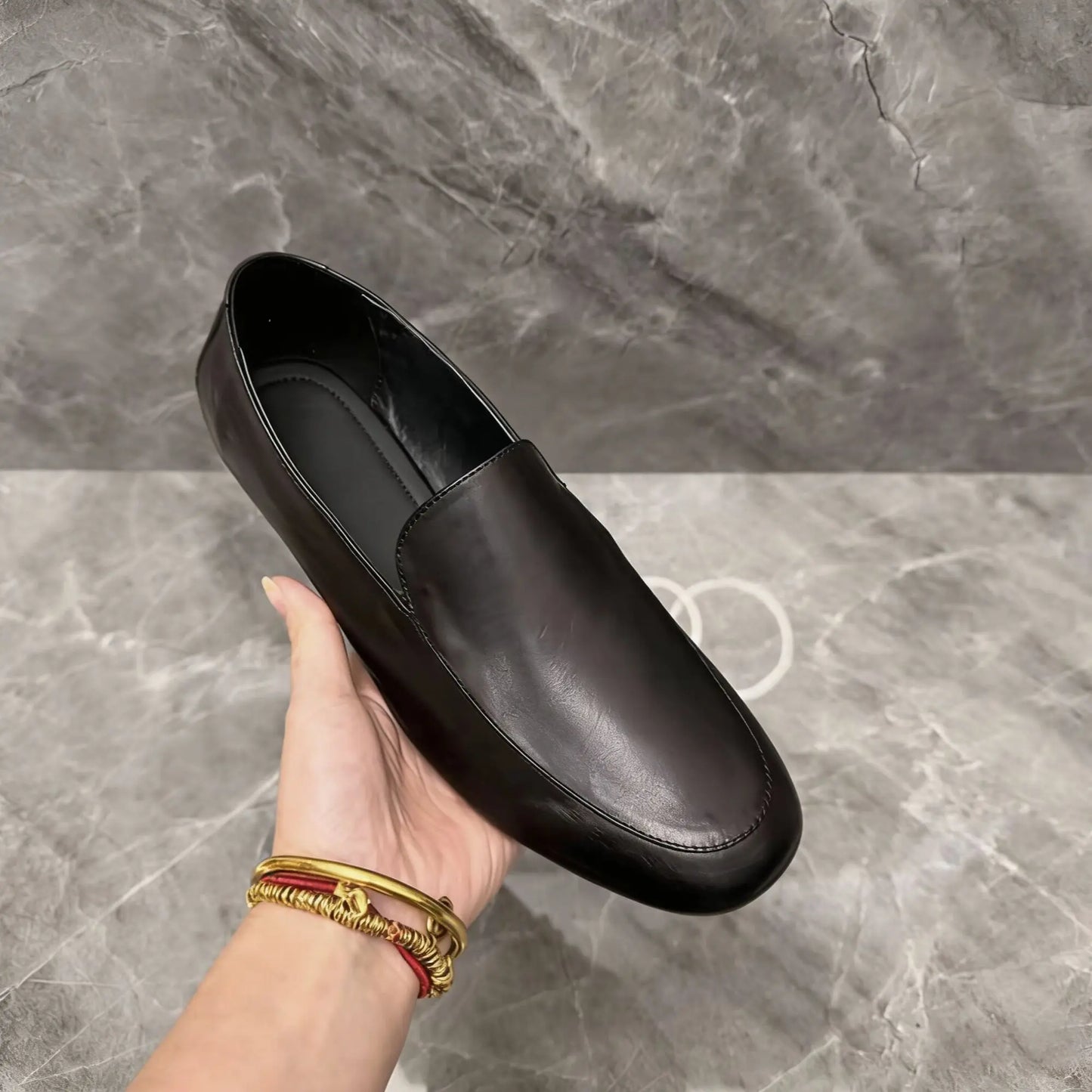 Men's shoes, European leather shoes, slip-on, made of genuine leather, business casual style, loafers for men