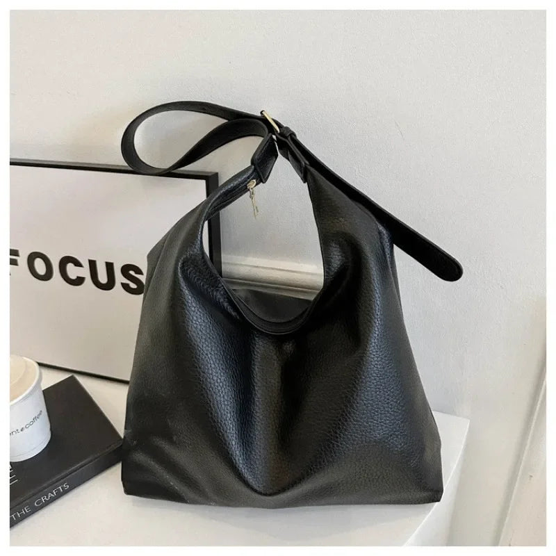 Fashion Leather Tote Bag for Women 2025 Trend Female Simple Large High Capacity Shoulder Bag Women Handbags Messenger Bags