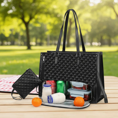 2-in-1 Laptop Lunch Tote Bag Shoulder Strap 15.6inch Multifunctional Laptop Handbag Large Lunch Box Portable Laptop Bags