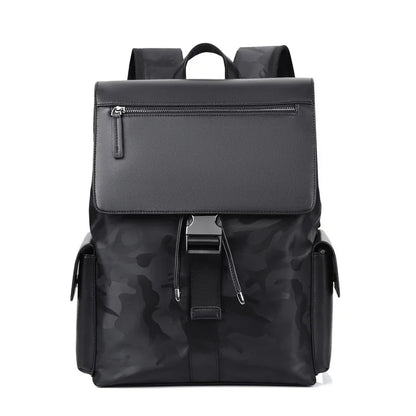 Fashion Business Laptop Backpack Men's Leather Large Capacity College Student Schoolbag Waterproof Travel Boarding Backpack