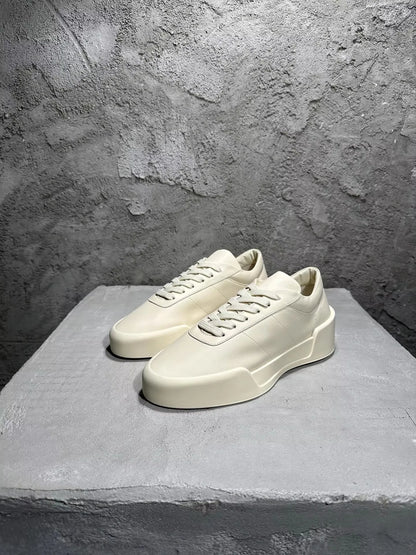 Men's Shoes High Top Platform Sneakers Lace Up Genuine Leather Luxury White Designer Boots