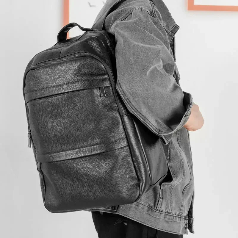 New Business Men Backpack First Layer Cowhide Men Bag Genuine Leather Schoolbag Large 15.6 Inch Laptop Travel business Backpack