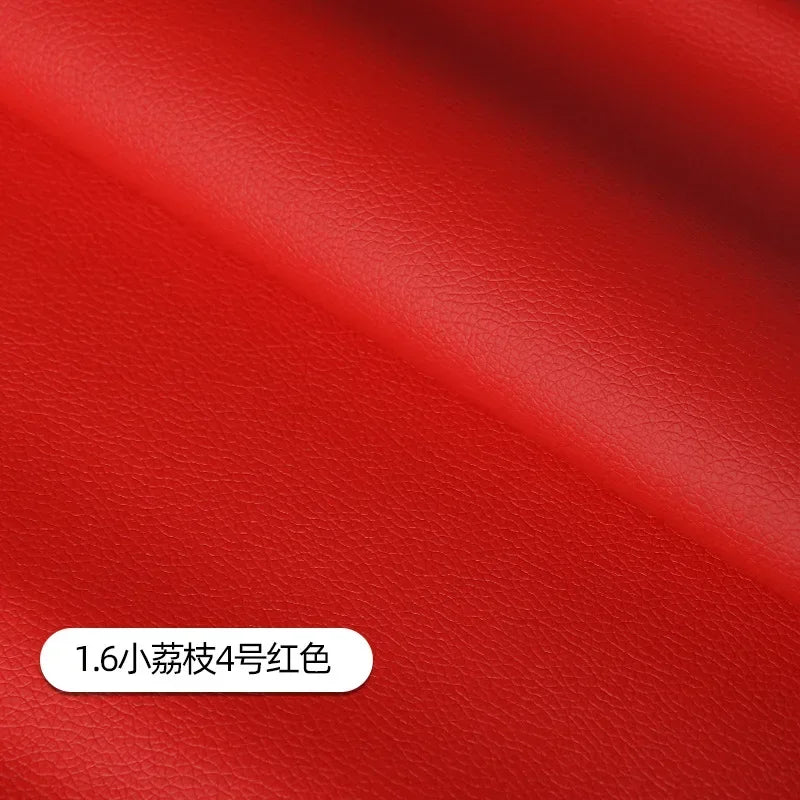 Litchi Pattern Leather Fabric Upholstery Per Meter for Car Interior Bag Chairs Diy Sewing Waterproof Wearable Soft Cloth Plain