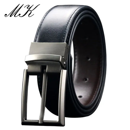 Maikun Designer Pin Buckle Leather Belts For Men Luxury Reversible Coffee Belts Fashion Business Men's Leather Belt