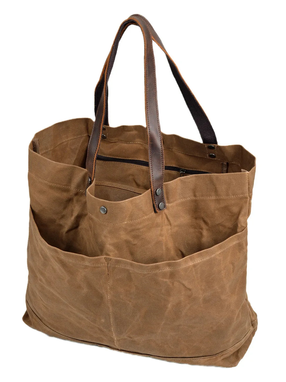 Retro Canvas Leather Men's Shoulder Bag Large Capacity Tote Bag Laptop Bag Artistic Style Casual Single Shoulder Handbag