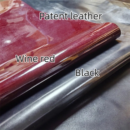 1/1.1mm Burgundy Black Patent Leather. The First Layer Of Sheepskin. Real Leather Fabric. Handmade DIY For Bags.Whole Sheepskin