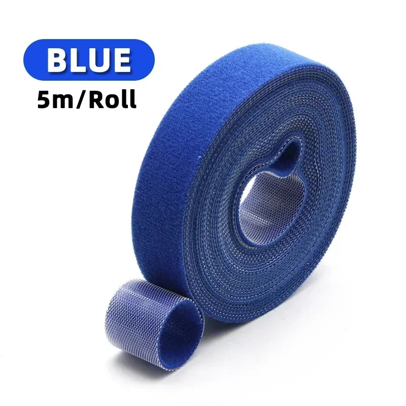 5m/roll Cable Ties Reusable Loop Bundle Self Adhesive Fastener Clip Wire Holder Management DIY Accessories Nylon Strap Organizer