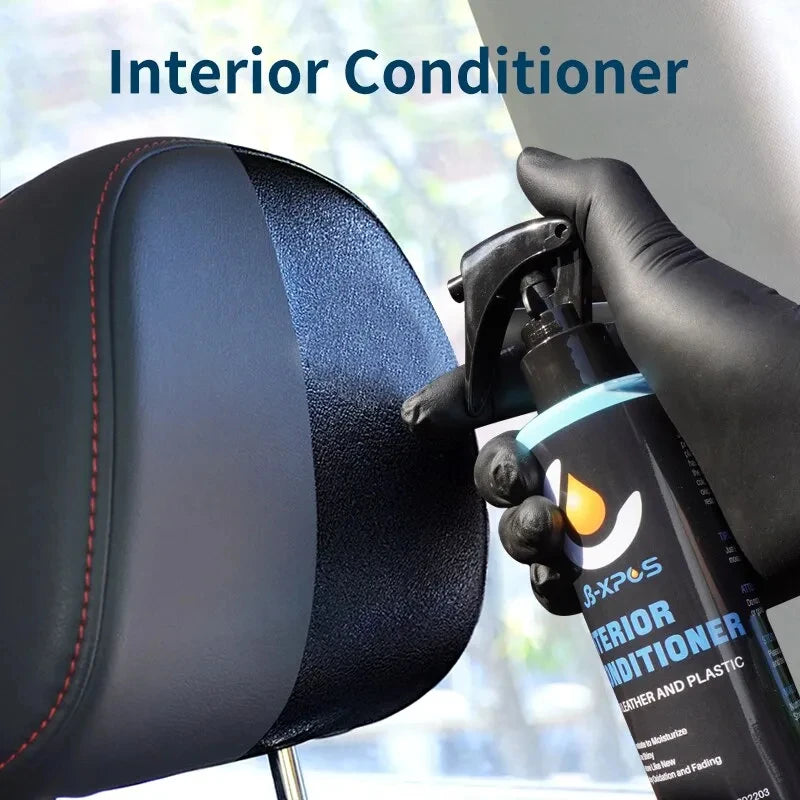 Plastic Leather Restorer Interior Trim Conditioner Polish Shine Cleaner Restore New Black Color Fading Repair Car Care Detail