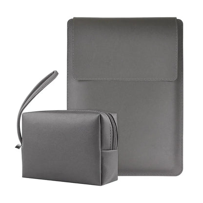 With Small Bag Laptop Sleeve Bag Bracket Design PU Leather Laptop Sleeve Case Adjustable Waterproof Laptop Bracket Inner Bag