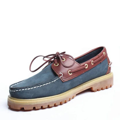 Genuine Leather Men's Casual Shoes Fashion Boat Shoes England Platform Luxury Lace up Male Loafers Driving Shoes46 Low Heel