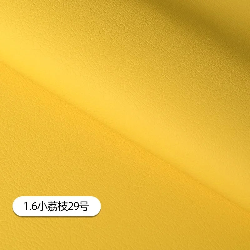 Litchi Pattern Leather Fabric Upholstery Per Meter for Car Interior Bag Chairs Diy Sewing Waterproof Wearable Soft Cloth Plain