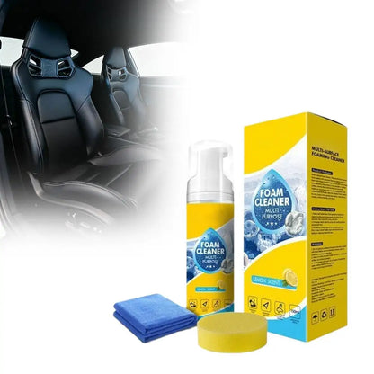 Leather Upholstery Care Foam Cleaner Water Free Quick Clean Liquid With Matching Sponge Cloth Vehicle Interior Maintenance Gear