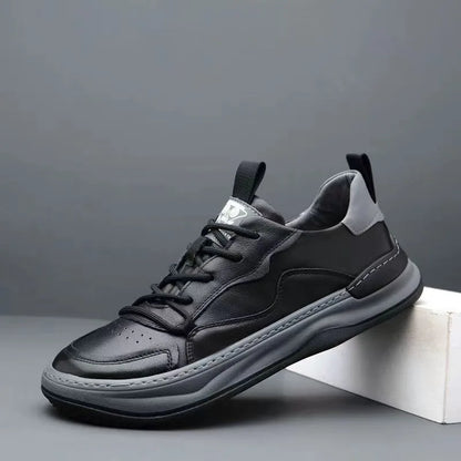 business man shoes leather black white platform men's sneakers and casual shoes high quality designer luxury shoes heren schoene