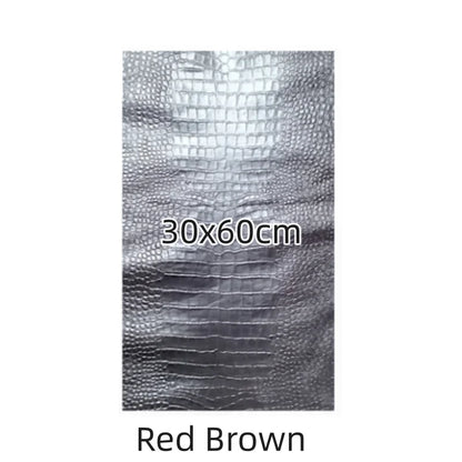 0.8mm Red-brown Crocodile Sheepskin.Top-grain Leather. Genuine Leather Fabric.Handmade DIY for Motorcycle Suits.Whole Sheepskin