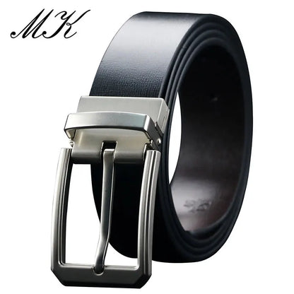 Maikun Designer Pin Buckle Leather Belts For Men Luxury Reversible Coffee Belts Fashion Business Men's Leather Belt