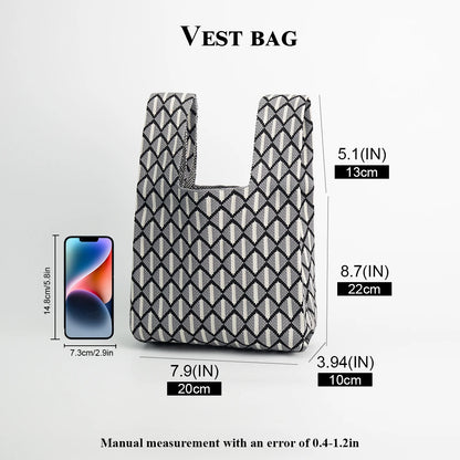 Women's Handbag Is Casual, Fashionable, Simple and Suitable for Commuting, with a Classic Striped Design That Is Versatile, Open and Breathable, Soft and Foldable for Easy Carrying, Wide Shoulder Strap for Easy Lifting, Suita