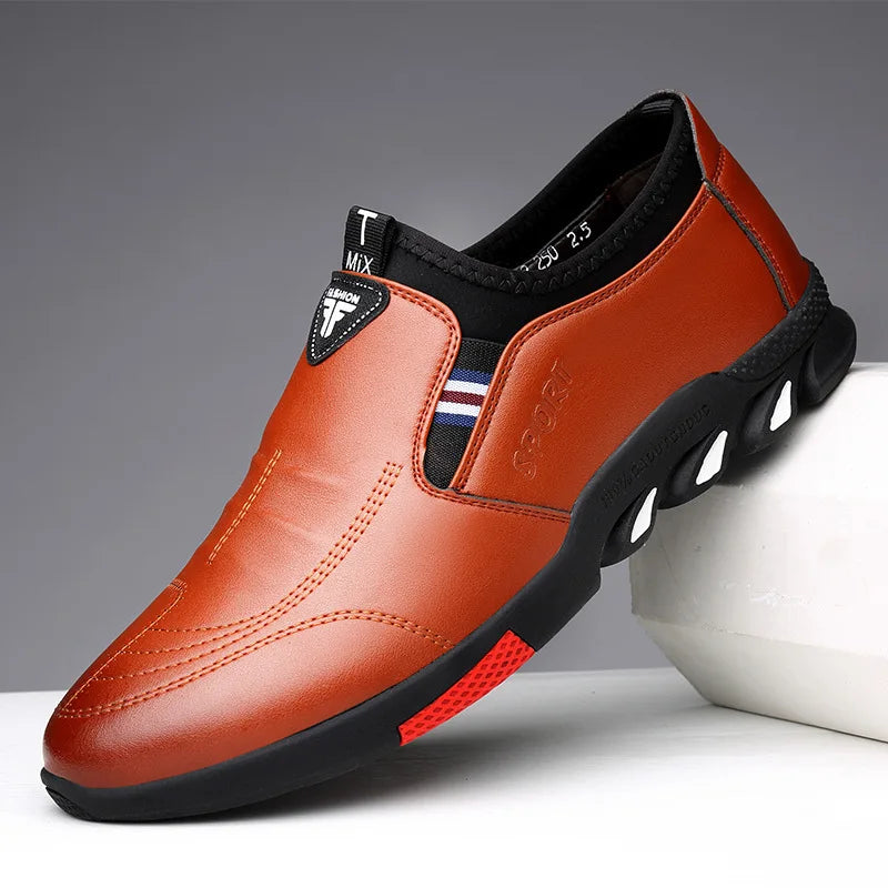 2024 New Leather Shoes Men's Leather Spring Autumn Men's Business Casual Soft-Soled Non-Slip Breathable All-Match Footwear 39-44