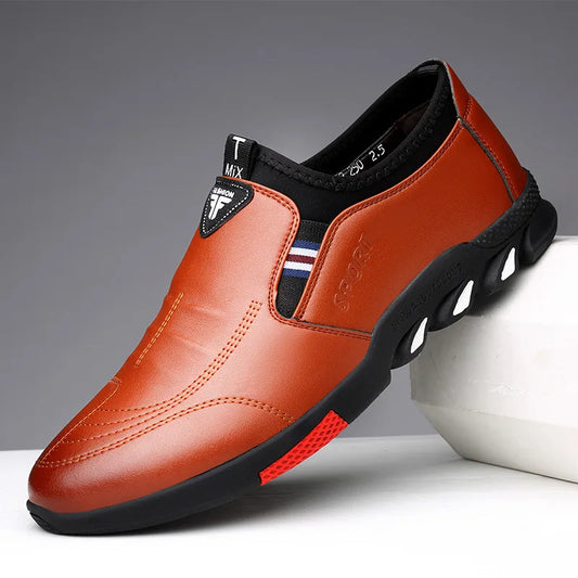 2024 New Leather Shoes Men's Leather Spring Autumn Men's Business Casual Soft-Soled Non-Slip Breathable All-Match Footwear 39-44