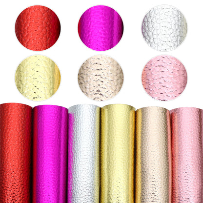 A5 Size Set Plain Glitter Lychee Synthetic Leather Patchwork Hair Bow Earrings Making Handbag Phone Case DIY,1Yc9938