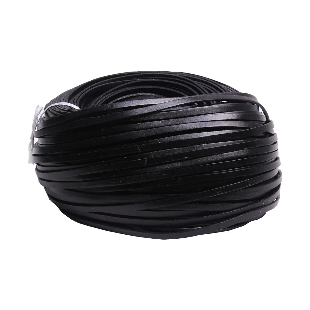 5meters 3mm Round Flat Genuine Leather Cord Thread Black Brown Color Leather Rope String Diy Bracelet Necklace Jewelry Making