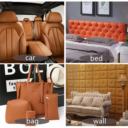 Faux Leather Fabric Sponge Quilted Car Interior Material PU Leather Fabric with Foam Packing for Car Seat Cover Sofa Cushion DIY