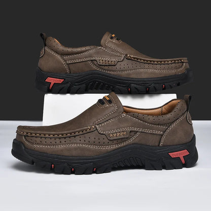2025 Handmade Shoes Genuine Leather Casual Shoe for Men Flat Platform Walking  Outdoor Footwear Loafers Large Size 50