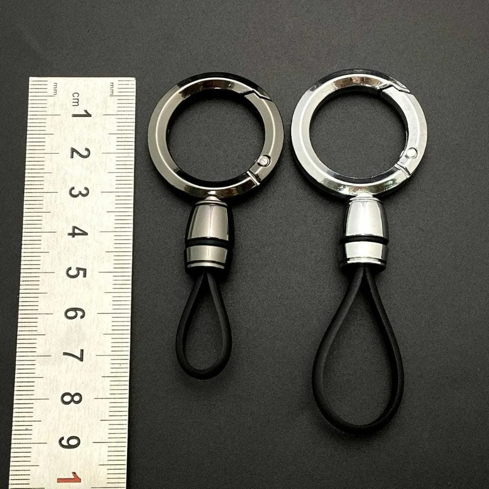 Leather Ropes Car Pendant Keyring Simple Hanging Car Men Women  Personalized Keychain Buckle Stainless Charm Accessories