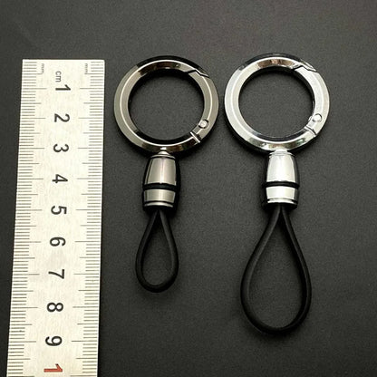 Leather Ropes Car Pendant Keyring Simple Hanging Car Men Women  Personalized Keychain Buckle Stainless Charm Accessories