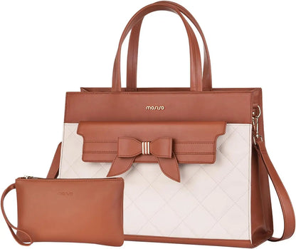 Laptop Bag Women Handbag Cross body Shoulder PU Leather Tote Bag Fashion Office Business Computer Briefcase for MacBook HP Dell