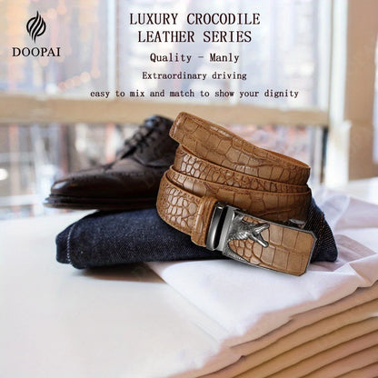 Men's PU Leather Belt Fashion Automatic Buckle Belt for Popular Business High Quality Male Belt