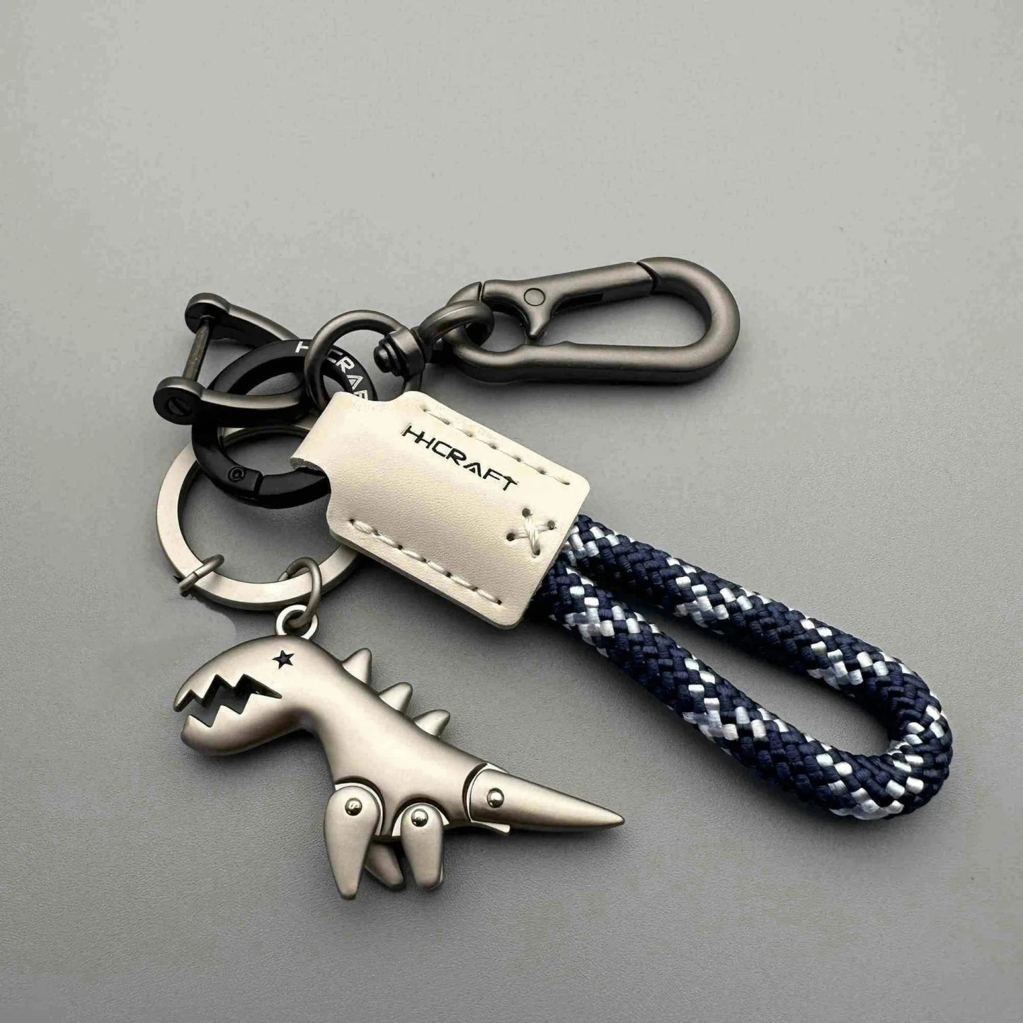 Motorcycle Decoration Accessories and Car Keychain Single Leather Woven Rope Metal Keychain Handbag Pendant Small Gift