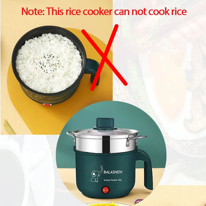 Mini Non-Stick Electric Cooker Kitchen 1-2 Person Double Layer Hot Pot Multifunction Steamer Electric Pot for Home EU Plug