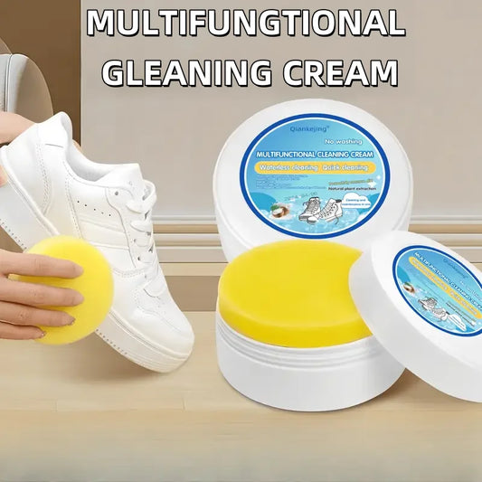 White Shoe Cleaner Paste - Multi-Purpose Whitening & Stain Remover for Faux Leather, Shoes, Bags & Car Interior