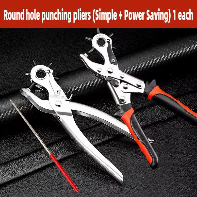 Leather Hole Punch Pliers Tools Multifunctional StainlessSteel Belt Hole Punching Tool Heavy Duty Eyelet Puncher Crafts Tool