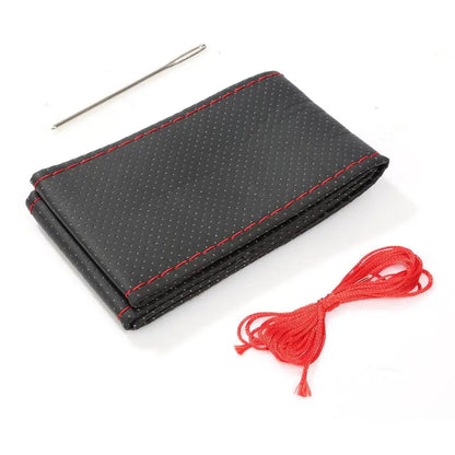 Car Steering Wheel Braid Cover Needles And Thread Artificial Leather Car Covers Suite 4 Color DIY Texture Soft Auto Accessories