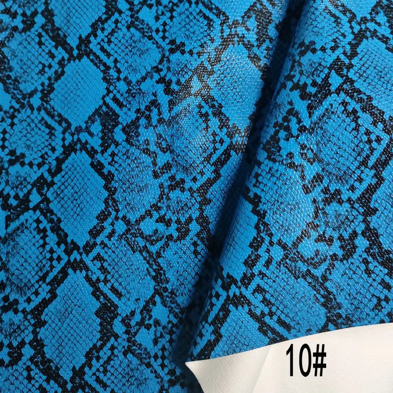 PU Snakeskin Faux Leather Fabric Roll No Adhesive for Bag Belt Headboard Sofa Upholstery Artificial Leather Animal