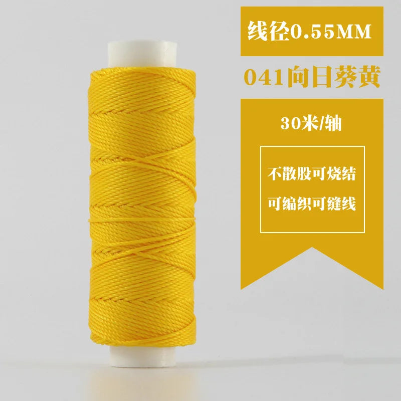 0.55mm Leather Waxed Sewing Thread For Hand Stitching Leather Cord DIY Bracelet Jewelry Making Round Waxed Line