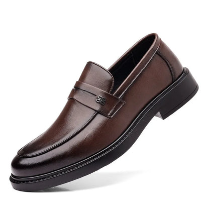 2025 Leather Shoes For Men Comfortable Slip On Loafers Yuppie Brogue Shoes Men British Style Formal Leather Men’s Dress Shoes